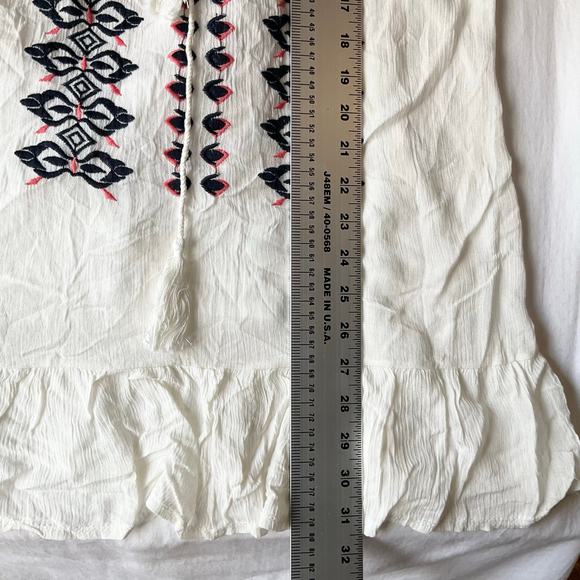 Exist Women Dress size M Half Sleeve Off Shoulder Vneck Above Knee Embroid White - Picture 3 of 8